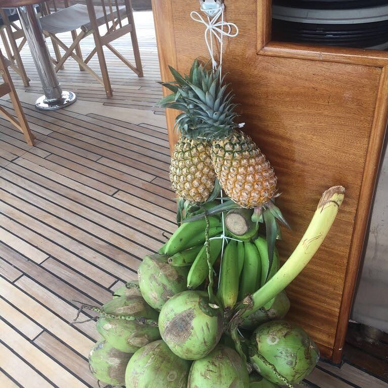 Fresh coconuts ???? and pineapples ???? for our customers