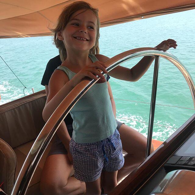 Our new Captain on the helm